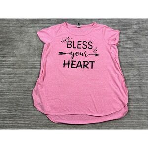 Insta Girl Shirt‎ Top Womens 2X Pink Bless Your Heart Short Sleeve